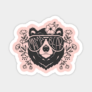 Floral Mama Bear Sunglasses Magnet