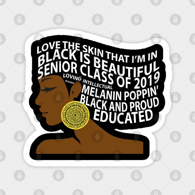 Class of 2019 Senior Word Art Magnet by blackartmattersshop