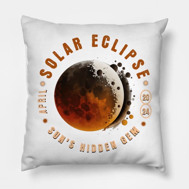 Solar Eclipse Suns Hidden Gem Pillow by Oaktree Studios