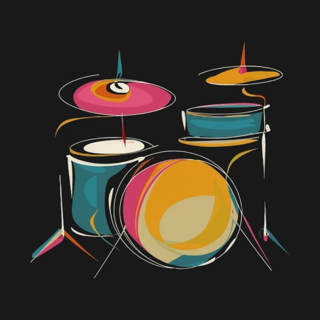 Drums Music Art by JSJ Art