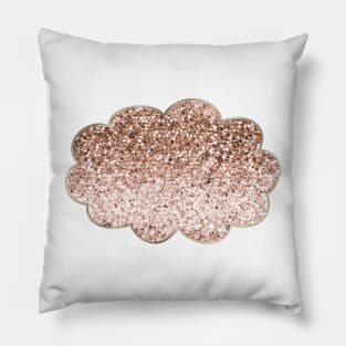 Cloud - rose gold glitter Pillow