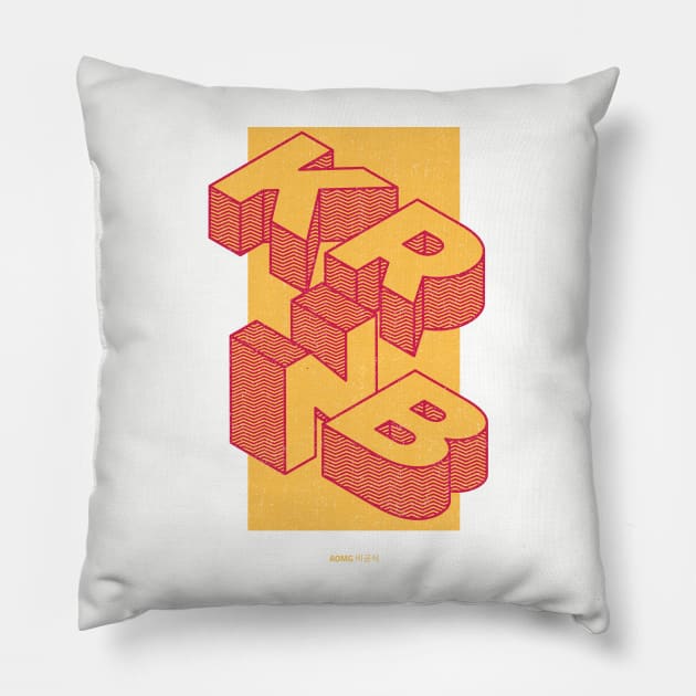 Korean RnB Hip-hop Pop Music With Yellow Blocked Letters Pillow by RareLoot19