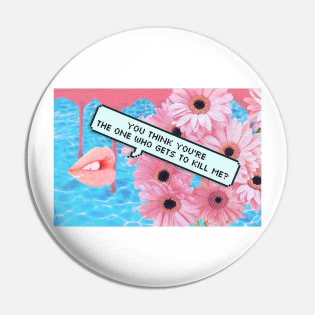 Vapor Wave Pool Flowers Pin by FourCatsArt