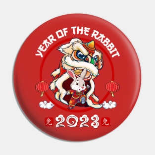 Year Of The Rabbit - Chinese New Year 2023 Lion Dance Zodiac Pin