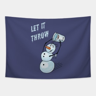 Angry Snowman Funny Pun Tapestry