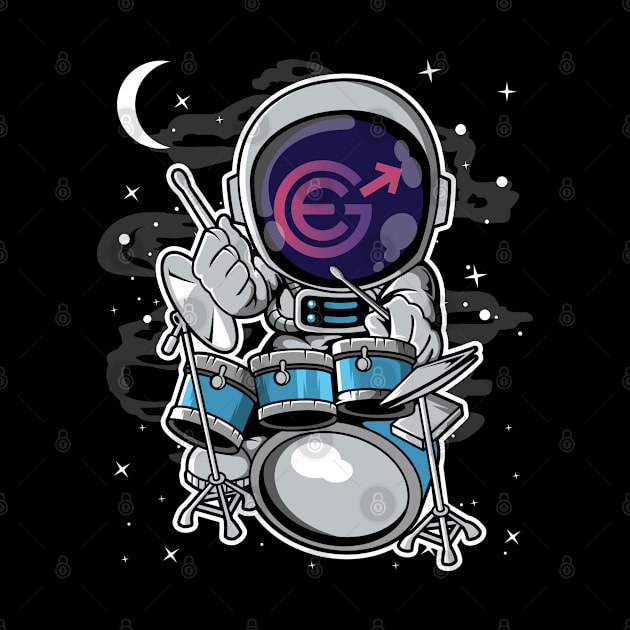 Astronaut Drummer Evergrow EGC Coin To The Moon Crypto Token Cryptocurrency Blockchain Wallet Birthday Gift For Men Women Kids by Thingking About