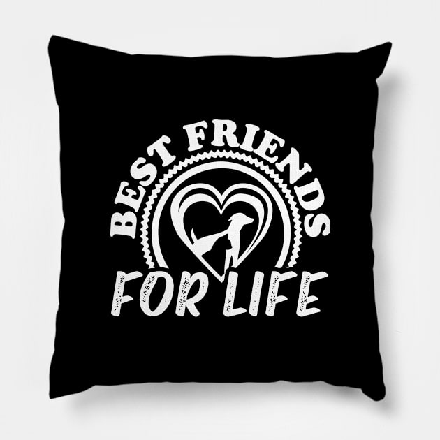 Funny Dogs Best Friends For Life Mom Dad Pillow by Caskara