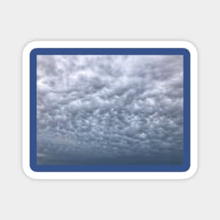 Under cloudy heavenly sky. Blue grey cumulus cloudscape Magnet