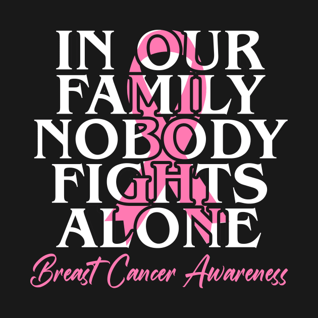 Breast Cancer Awareness Nobody Fights Alone Breast Cancer by artbooming