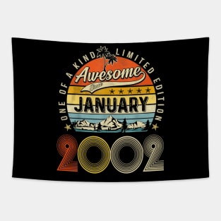 Awesome Since January 2002 Vintage 21st Birthday Tapestry