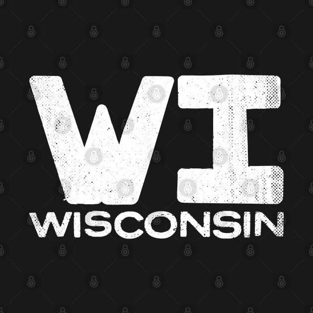 WI Wisconsin Vintage State Typography by Commykaze