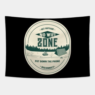 No WiFi Zone Camping Tapestry