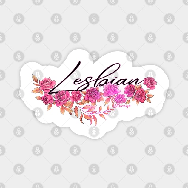 lesbian pride - white bg Magnet by Mariliya