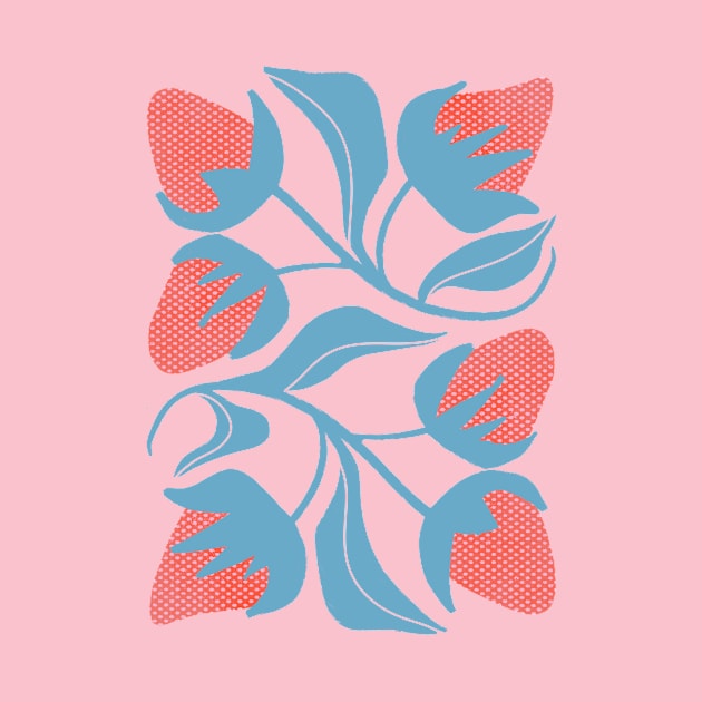 Retro Halftone Strawberry Design: Vintage Berry Bliss by RH Creatives