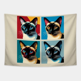 Tonkinese Pop Art - Cat Lovers Tapestry