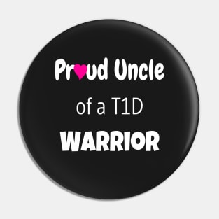 Proud Uncle White Font Pink Heart Pin