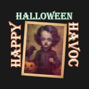 Happy Halloween Havoc Edgar Allan Poe Literature Books Writer T-Shirt