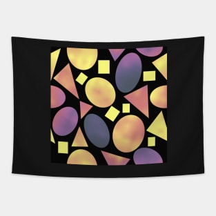 Geometry Glowing Shapes on Black Repeat 5748 Tapestry