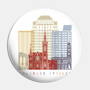 Colorado Springs skyline poster Pin