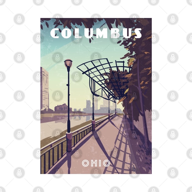 Columbus, Ohio, USA.Retro travel poster by GreekTavern