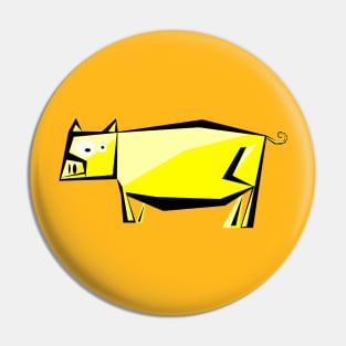 Yellow pig Pin