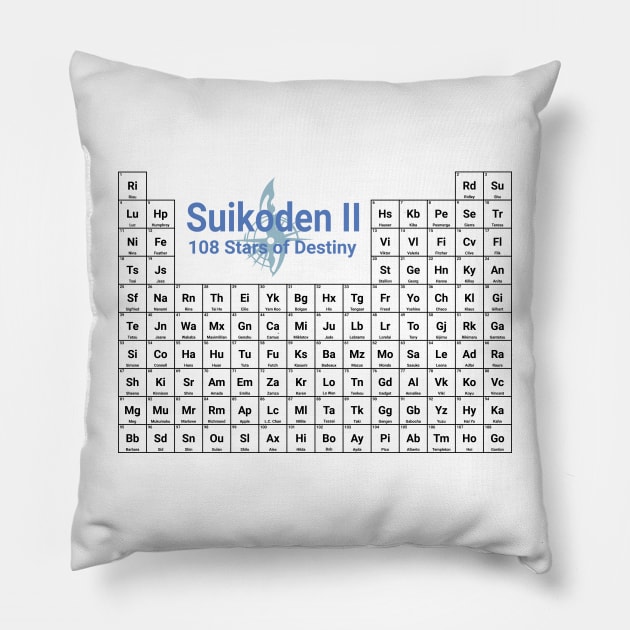 Suikoden II: 108 Stars of Destiny Periodic Table Pillow by inotyler