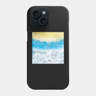 Surf's Up! Blue sky, foamy waves and yellow sun.  Dive right in! Phone Case