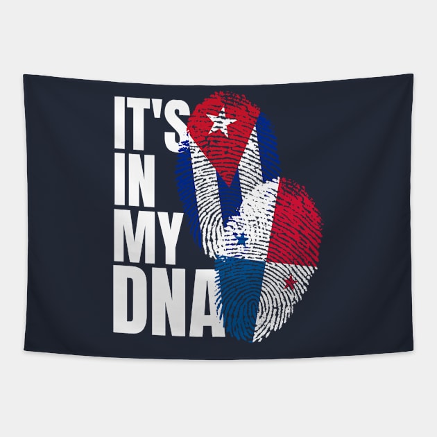 Panamanian And Cuban Mix DNA Flag Heritage Gift Tapestry by Just Rep It!!