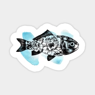 Floral Fish Magnet