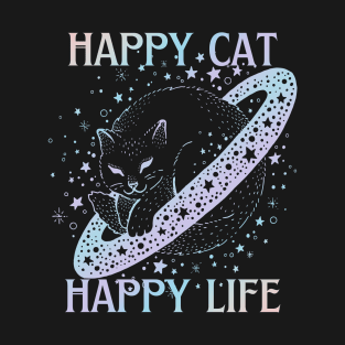 Happy cat happy life T-Shirt