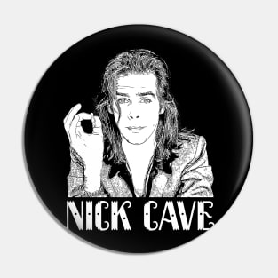 Retro Nick Cave smokes style Classic 80s Pin