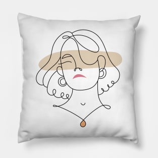 Abstract Line Art Woman Pillow