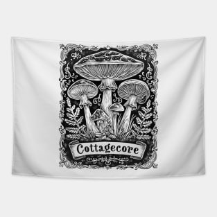 Cottagecore Mushrooms Tapestry