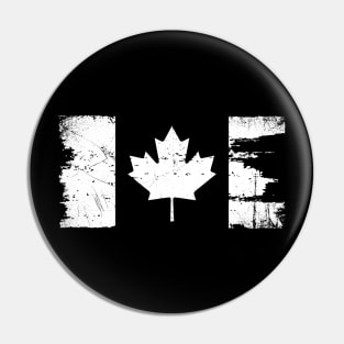 Canadian Flag - White - Distressed Pin