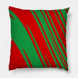 Candy Cane Christmas Red & Green Stripes Abstract Pattern Design Pillow