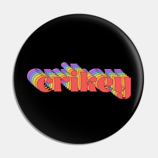 Meme: crikey (bright rainbow repeated letters) Pin