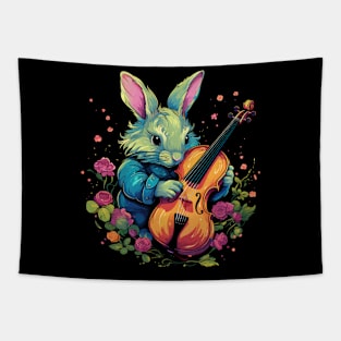 Rabbit Playing Violin Tapestry