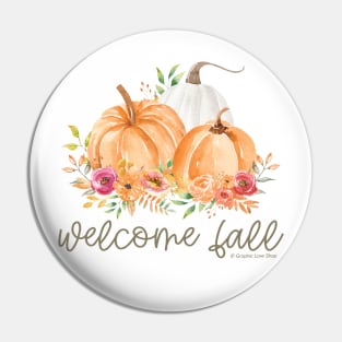 Welcome Fall, Watercolor Pumpkins © GraphicLoveShop Pin