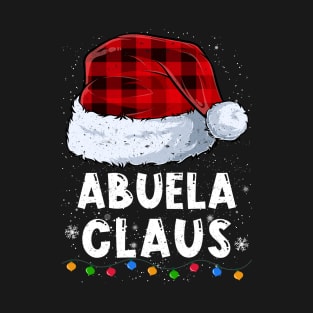 Abuela Claus Red Plaid Christmas Santa Family Matching Pajama T-Shirt