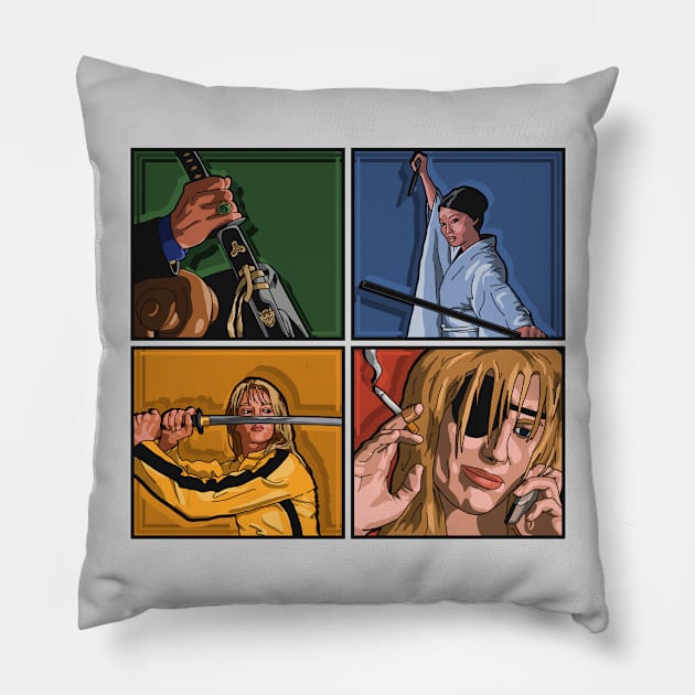 Kill Bill Panels (no Title) Pillow by SpareFilm