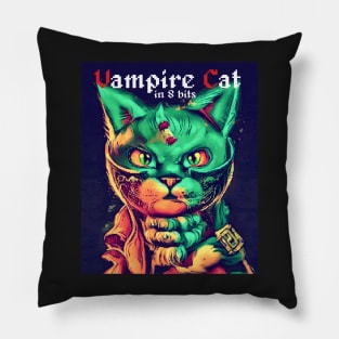VAMPIRE CAT in 8 bits Pillow