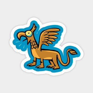 children illustration of golden gryphon screeched loudly Magnet