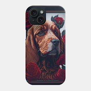 Cocker Spaniel red roses Phone Case