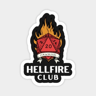 Hellfire Club - Black - D20 on Fire - Hawkins Magnet