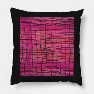 Funky Pink Plaid Pillow