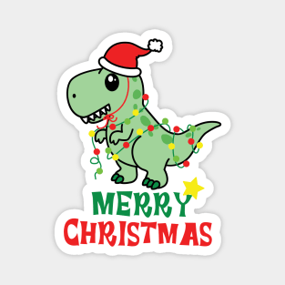 Santa dinosaur, Minimalist Santa Claus Magnet