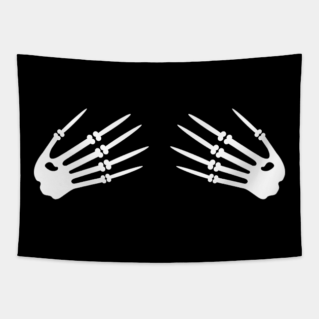 Weird Halloween Gifts Creepy Skeleton Hands Bra Tapestry by sheepmerch