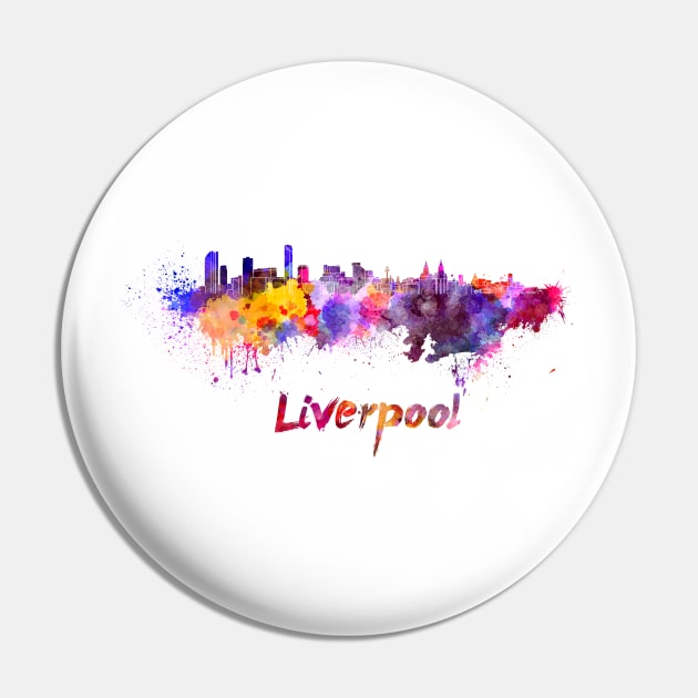 Liverpool skyline in watercolor Pin by PaulrommerArt