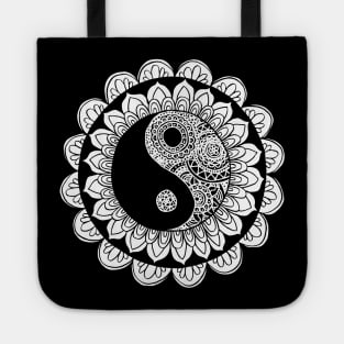 Yin Yang Mandala Black and White Tote