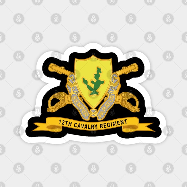 12th Cavalry Regiment w Br - Ribbon Magnet by twix123844